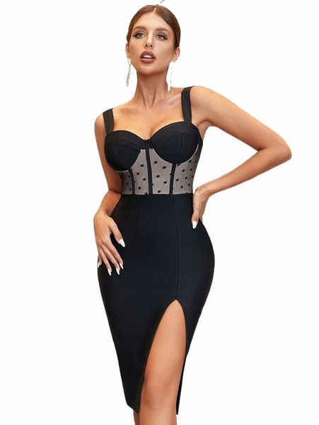 

adyce contrast mesh split thigh bandage dress r21e#, Black;gray