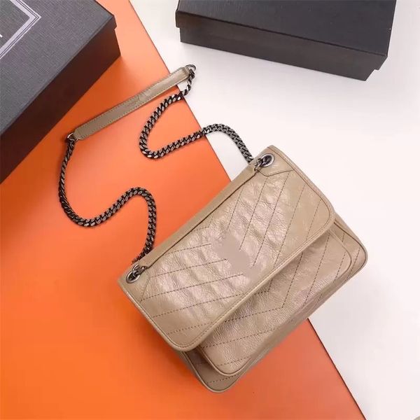 

classic oil wax chain lady bag hand carry cross body single shoulder a variety of colors available
