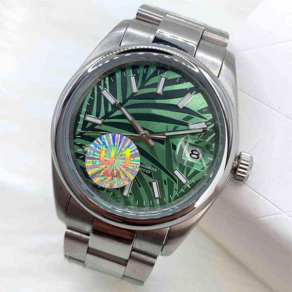 

huiya06 men's watch 2813 movement mechanical automatic with box 41mm/36mm 904l steel starp luminous sapphire waterproof wristwatches ca, Slivery;brown