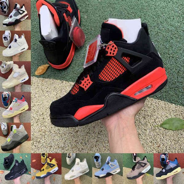 

jumpman jordnas university blue 4 4s basketball shoes mens women cream sail red thunder white oreo bred ow union what the black cement cat