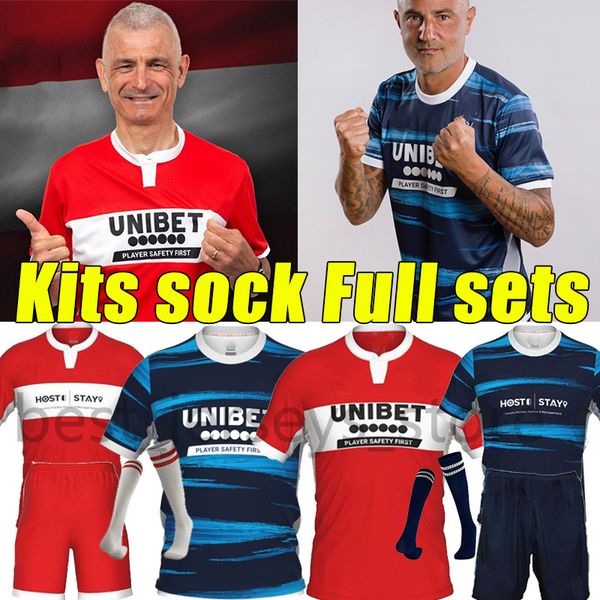 

22/23 middlesbrough away soccer jerseys 2022 2023 tavernier payero howson mcnair bola home hogan dean bela pedersen men kids kits sock full, Black;yellow