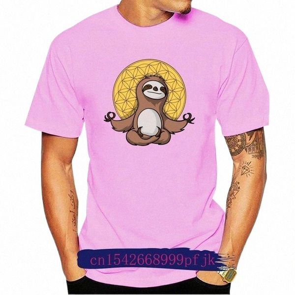 

men's t-shirts funny sloth yoga meditation zen flower of life spirit animal t shirt s 2xl slogans customized tee a7mm#, White;black