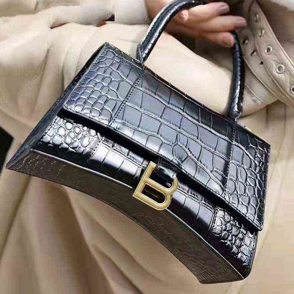 

handbags classic balencaigass shoulder bags b home female high texture hourglass crocodile leather fashion motorcycle single messenger handb
