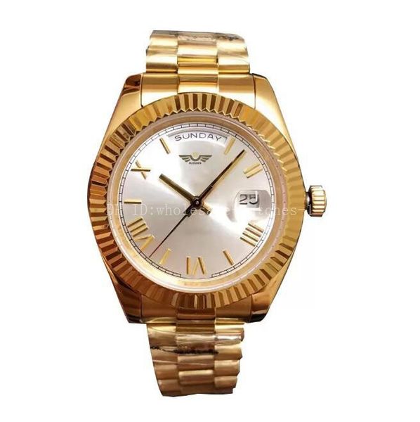 

watch gold roman dial sapphire asia 2813 automatic movement 40mm men watch watches 904l stainless steel bracelet mens 118238 218238 wristwat, Slivery;brown