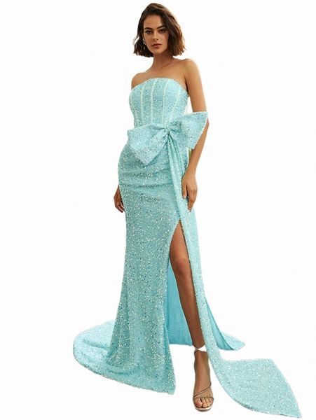 

missord big bow split thigh sequin prom dress y1ni#, Black;gray