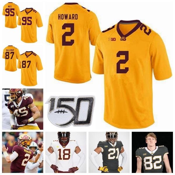 

ncaa minnesota golden gophers college football jerseys preston jelen jersey treyson potts bryce williams brock annexstad custom stitched, Black