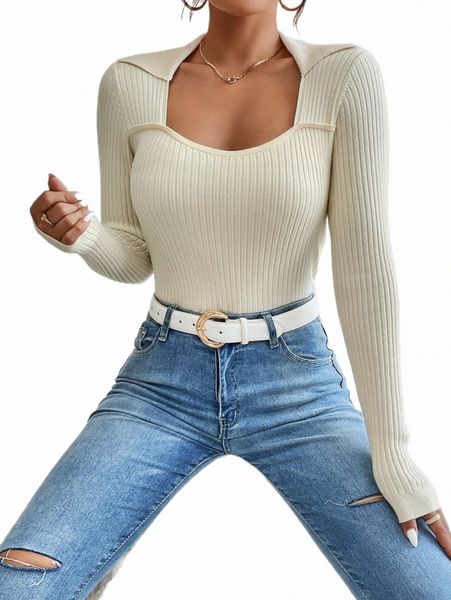 

sweetheart neck ribbed knit sweater j3iq#, White;black