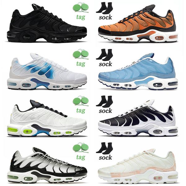 

authentic 2022 tn plus running shoes for men women triple black orange university blue oreo pink snakeskin sherbert outdoor sneakers 36-46