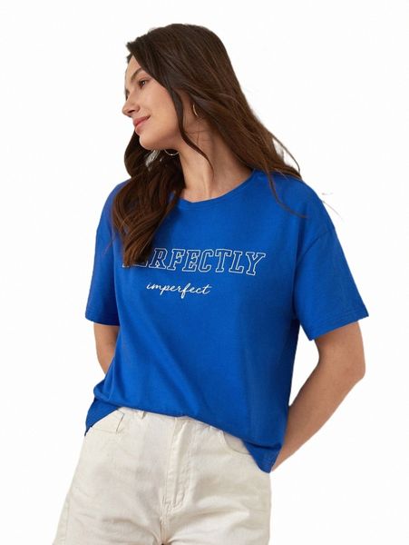 

frenchy letter graphic drop shoulder tee o8op#, White