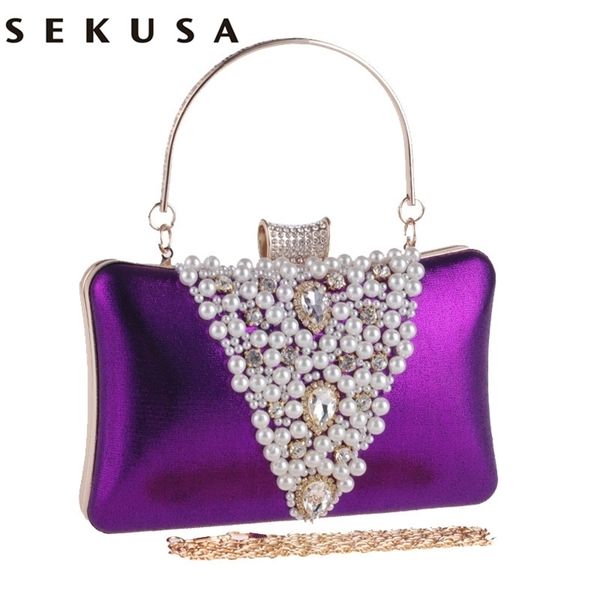 

sekusa arrival v design beaded embroidery women evening bags rhinestones lady luxurious handbags for wedding purse clutches 220818
