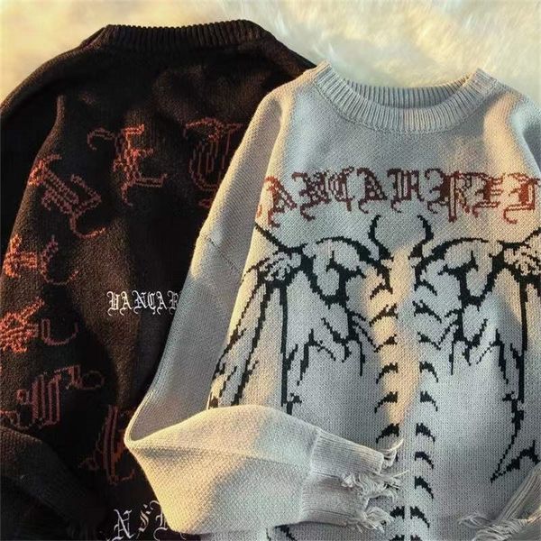 

retro fairy grunge aesthetic sweater women goth punk harajuku y2k dark alternative women clothes korean fashion 220818, White;black