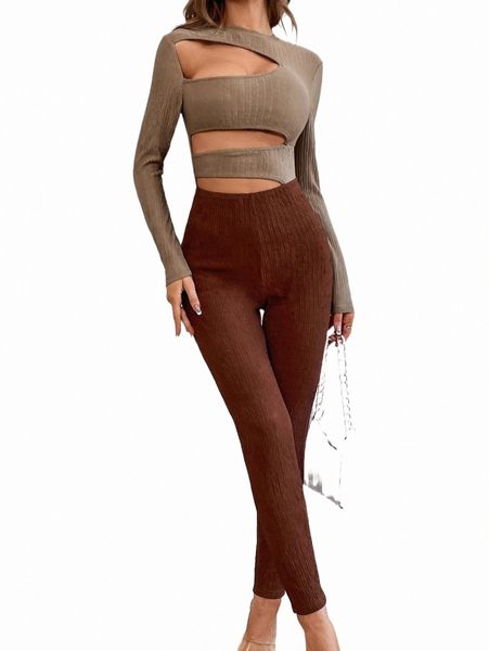 

two tone cut out unitard jumpsuit t7wv#, Black;white