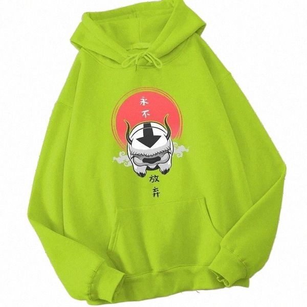 

men's hoodies & sweatshirts man 2022 fleece avatar the last airbender appa yip harajuku loose streetwear autumn pullover hoody mens g37, Black