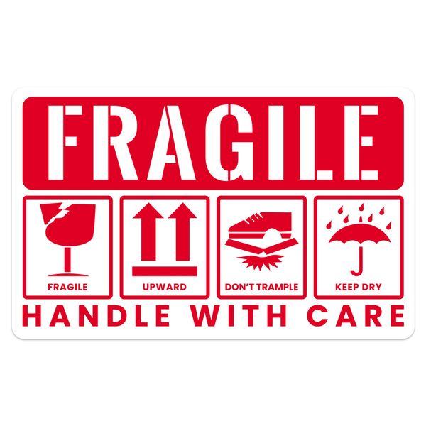 

50 pcs handle with care sticker warning labels for shipping packing transportation 1222853