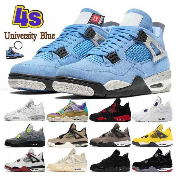 

4 4s university blue casual shoes men women red thunder white cement sail oreo union guava ice designer sneakers black catluxuries