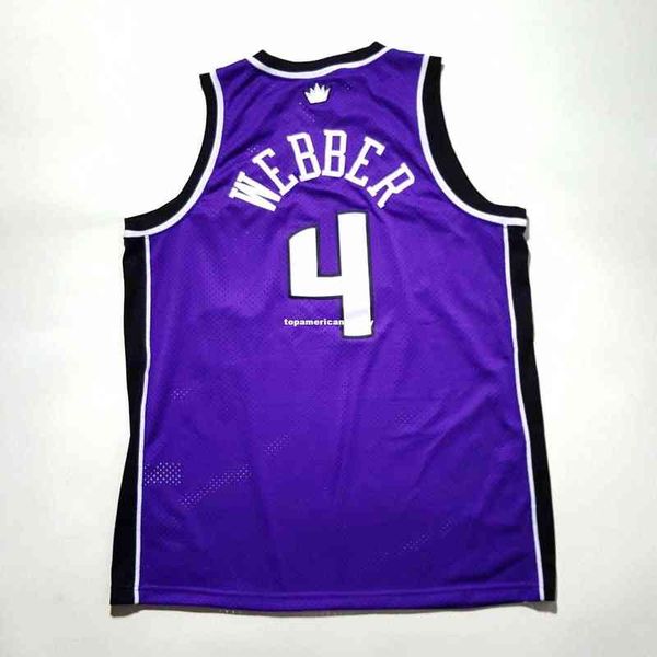 

100% stitched chris webber #4 sewn jersey jason williams mens vest size xs-6xl stitched basketball jerseys ncaa, Black