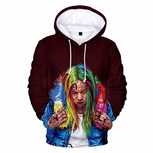 

men's hoodies & sweatshirts boy/girls personality 6ix9ine men women fashion clothes autumn winter 3d sweatshirt boys girls casua w8wk#, Black