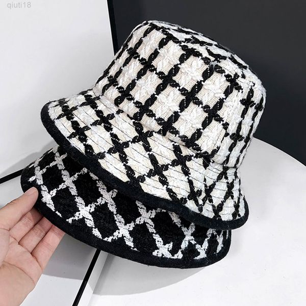 

fashion bucket hats for women cotton plaid packable spring fall travel beach sun hat outdoor cap casual foldable hat panama hat y220818, Blue;gray