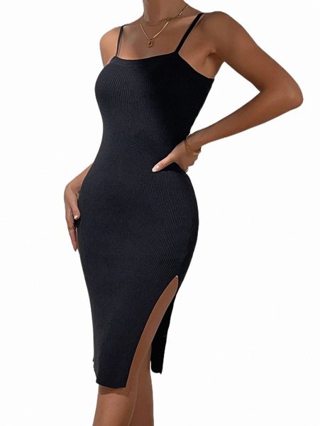 

cut out tie back split thigh sweater dress d2tu#, White;black