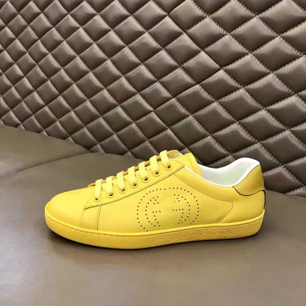 

pair luxury designers ace sneakers casual dress tennis shoes men women lace up classic white leather pattern bottom cat tiger print sports l, Black