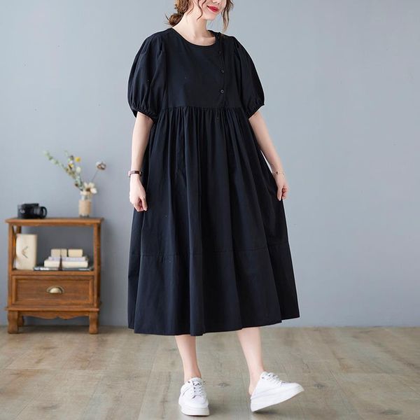 

arrival puff sleeve french style casual dresses chic girls fashion black summer dress office lady work women midi, Black;gray