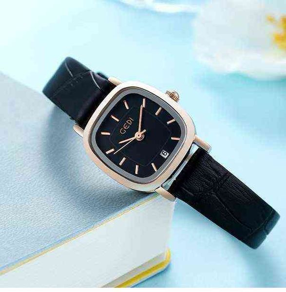

huiya06 business ladies square quartz waterproof watch simple temperament wind light luxury small exquisite, Slivery;brown