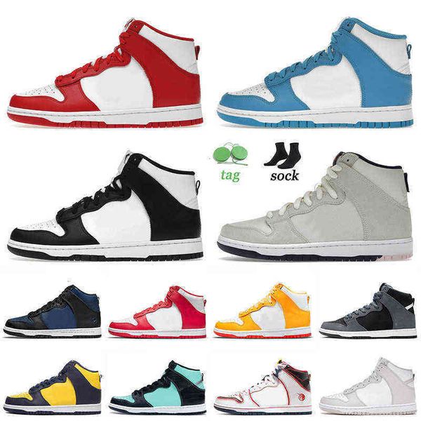 

2022 quality dunks high running shoes laser blue white red black neutral grey midnight navy dark sulfur game royal for men women