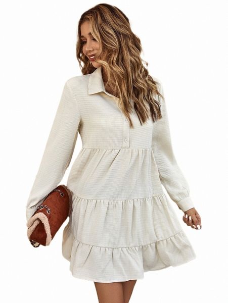 

half button layered hem smock dress d6p0#, Black;gray