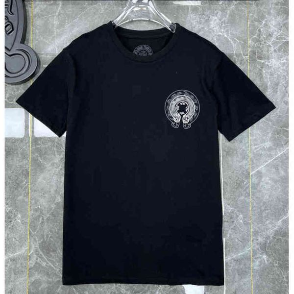 

men's brand luxury t shirts ch man t-shirt summer fashion women cross sanskrit tees letter designer tshirts boy loose round neck shirt, White;black