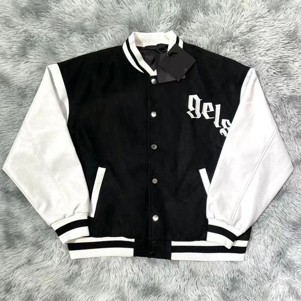 

new fashion baseball coat uniform fashion jacket single breasted warm jackets couples women men varsity coats men's designer angel, Black;brown