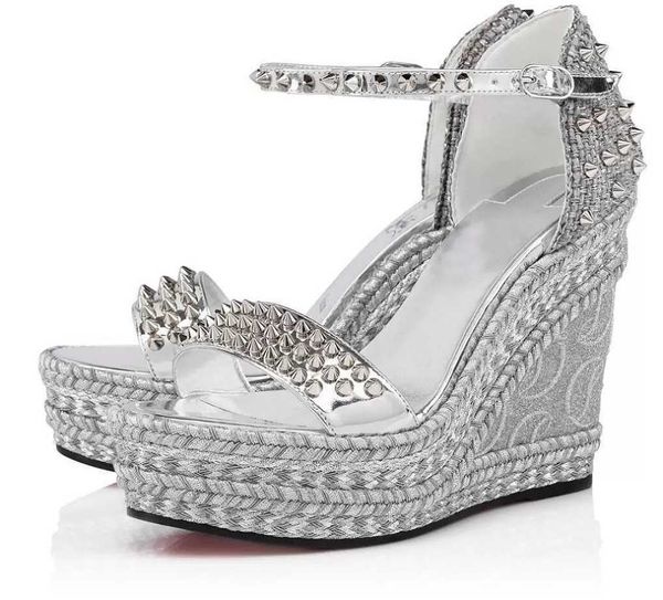 

famous summer brands women sandals wedges sandals shoes luxury madmonica spikes party wedding bridals lady gladiator sandalia, Black