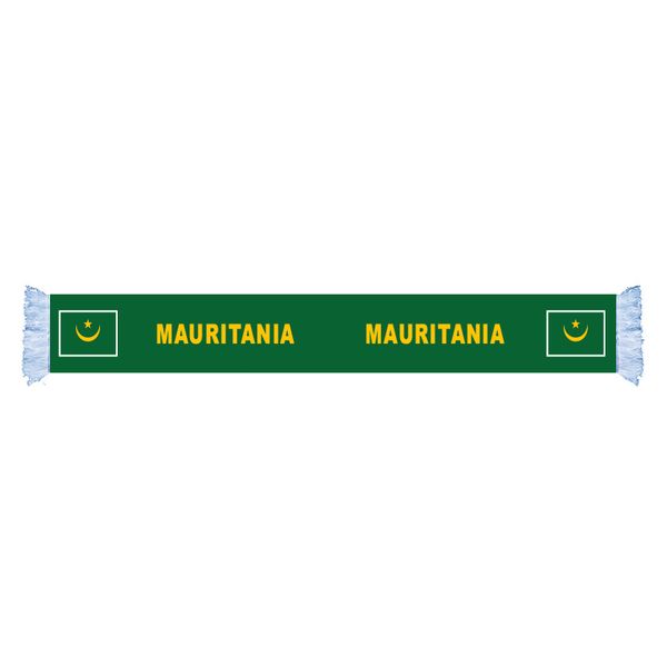 

mauritania flag factory supply good price polyester satin scarf country nation football games fans scarf also can be customized