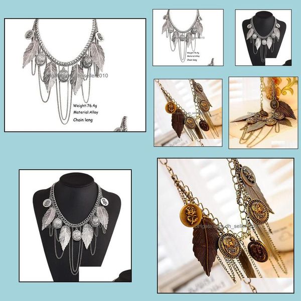 

chokers statement necklaces collier thai bohemian tassel pendant colar drop delivery 2021 jewelry pendants dhseller2010 dhfbz, Golden;silver