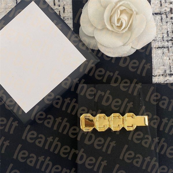 

womens metal barrettes luxury letter hair clips classic gold plated hairpins chic party headdress barrette, Golden;silver
