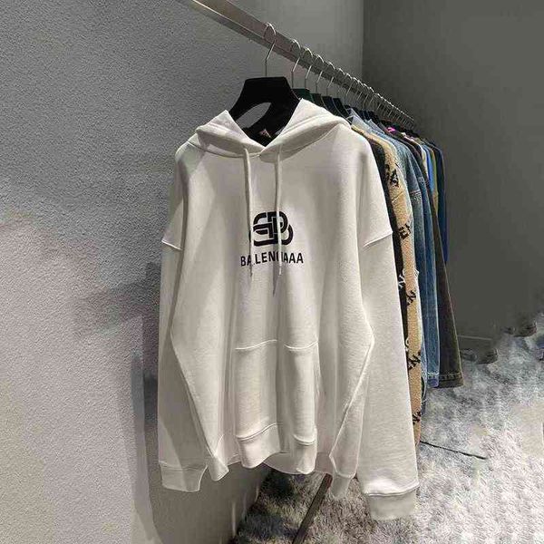 

designer balencaigass trendy hoodies paris lock print hoodie in autumn and winter high-profile loose for men women lovers casual sports tren, Black