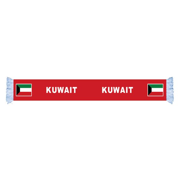 

kuwait flag factory supply good price polyester satin scarf country nation football games fans scarf also can be customized