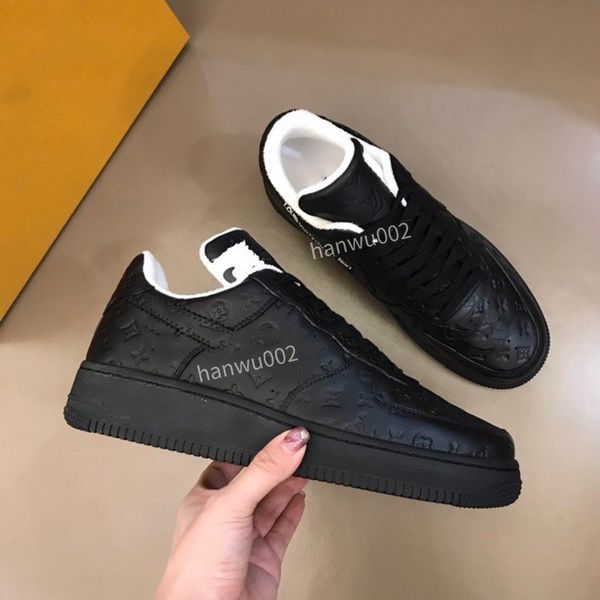 

men brand trainer shoes designer sneakers mens outdoor casual shoes printed denim leather shoe, Black