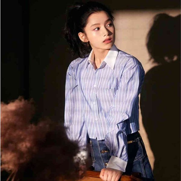 

casual dresses blue and white vertical stripe shirt female design sense small crowd loose in spring summer hong kong style high-grade chic q, Black;gray