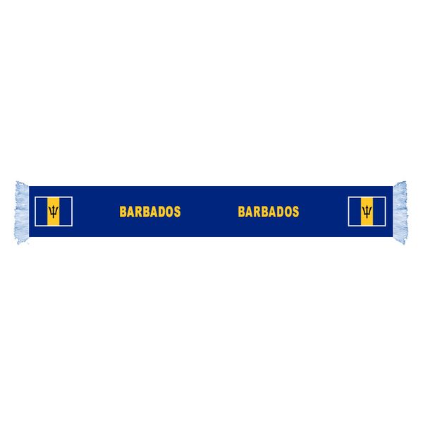 

barbados sur factory supply good price polyester satin flag scarf country nation football games fans scarf also can be customized