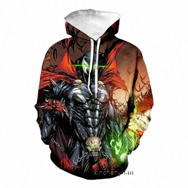 

men's hoodies & sweatshirts xinchenyuan men/women movie spawn 3d printed long sleeve hoodie fashion sweatshirt men sport pullover a52, Black