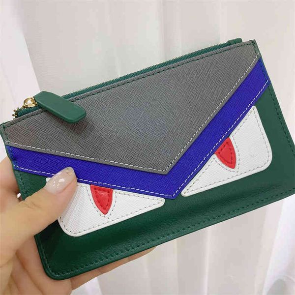 

hbp mini wallet women's new simple ultra-thin leather wallet japanese style monster wallet 220817, Red;black