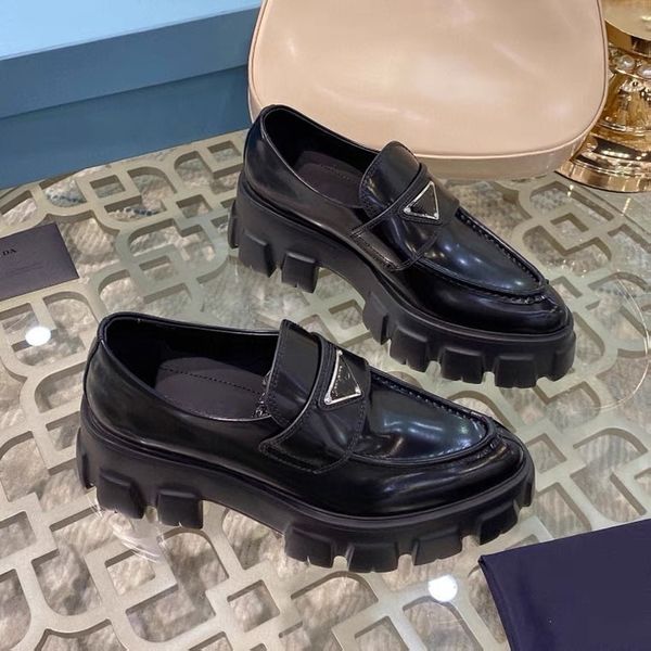 

classic women dress shoes 100% leather luxury designer shoe black casual sneakers platform bottoms kitten heel fashion womens loafers 35-42