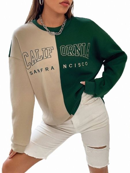 

letter graphic two tone drop shoulder sweatshirt v5gz#, Black