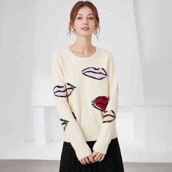 

women's sweaters sweater autumn and winter wool blended knitted bottomed sweater loose type lazy style casual women's wear h8o8, White;black