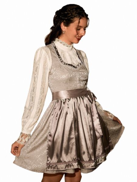

frill trim satin overall dress without j1uq#, Black;gray