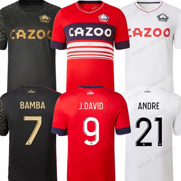 

maillot losc lille soccer jerseys 2022 2023 j.david andre bamba football shirts fonseca burak t.weah jersey home away men kids kit 22 23, Black;yellow