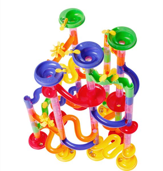 

wholesale 105 pcs/box children model building kits diy toys construction marble race run maze balls pipeline type track blocks educational t