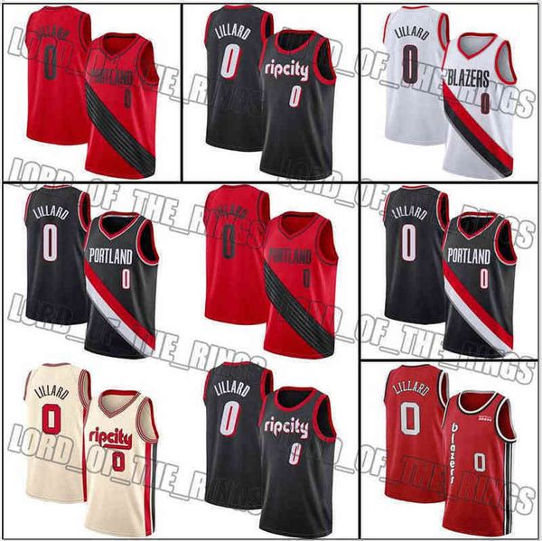 

basketball jersey portlands good trail multi blazer 2021 2022 new sacramentos king damian 0 lillard jason 55 williams 0227, Black;red