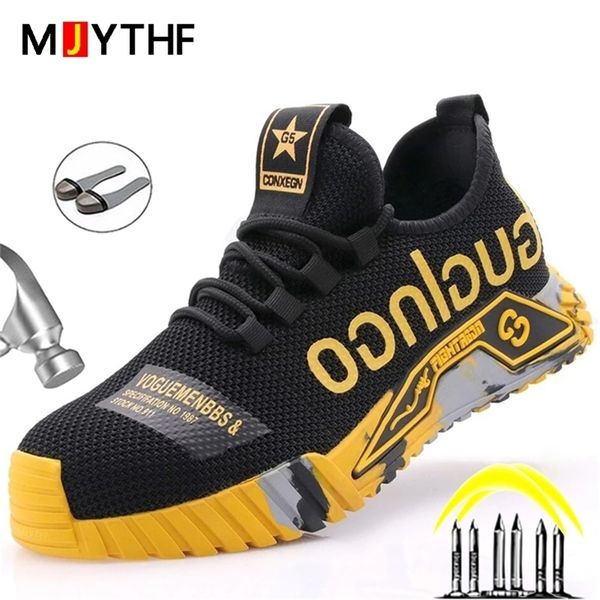 

fashion sports shoes work boots puncture-proof safety men steel toe security protective indestructible 220817, Black;brown