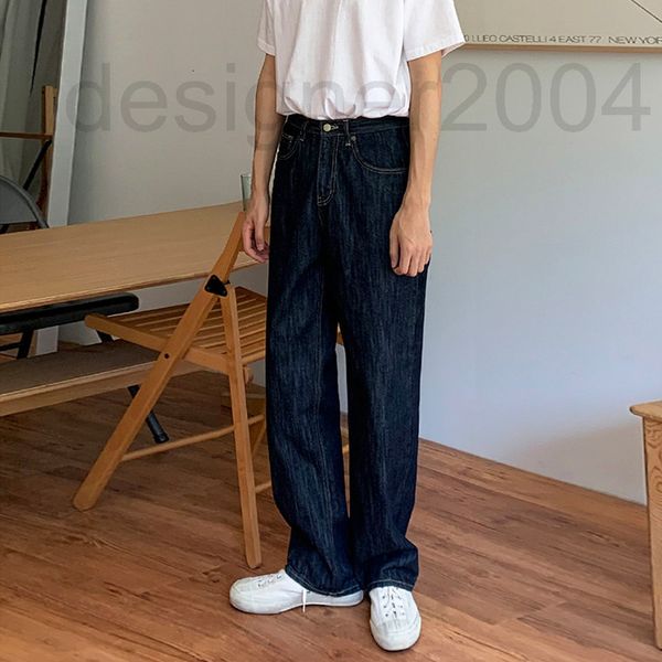 

men's jeans designer myq jeans men's summer korean version chao brand loose straight tube versatile wide leg pants high street cas, Blue